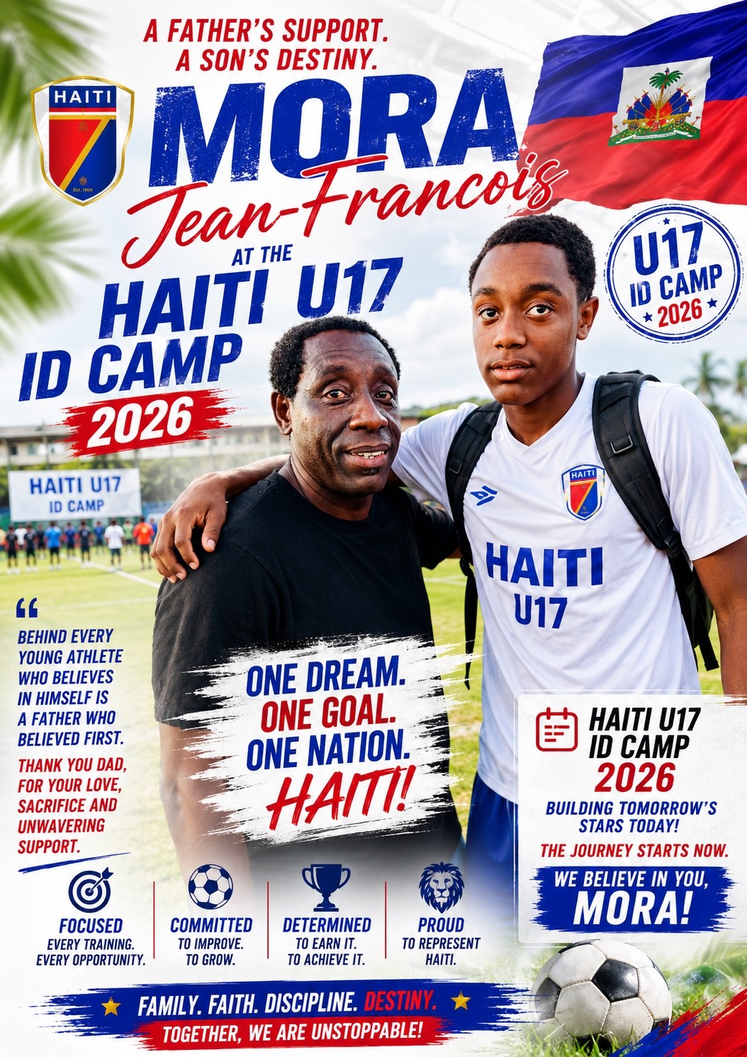 Supplied Mora Jean-François Haiti U17 ID Camp 2026 promotional poster
